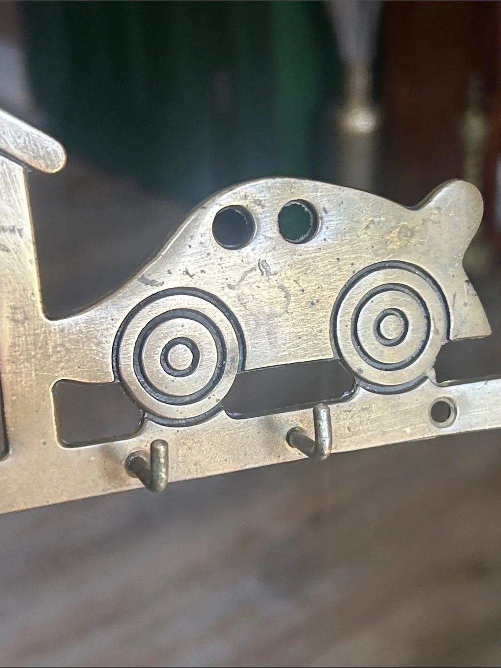 Vintage Brass Wall Hook Rack Taiwan